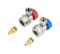 JNNJ 2 Pièces AC R134A Raccords Rapides, Adaptateur Réfrigérant Automobile, Haute Et Basse Pression Kit De Conversion De Climatisation De Voiture, Pour La Climatisation Distributeur de Réfrigérant