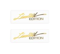 JNNJ 2 Pièces Autocollant Logo Edition Limitée, Logo Edition Limitée Emblème Badge Métallique Sticker, Métal 3D DIY Pour Logo édition Limitée Décalques, Pour Voiture Moto Bicyclette(Or)