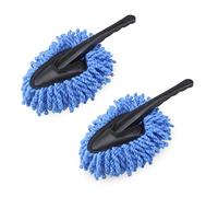 JNNJ 2 Pièces Brosse à Cire pour Voiture, Brosse De Détail en Microfibre Douce Outil D'essuyer Poussière, Brosse Dépoussiérante Portative pour La Voiture, Brosses pour Vélo, Bateaux(Bleu)