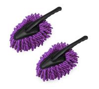 JNNJ 2 Pièces Brosse à Cire pour Voiture, Brosse De Détail en Microfibre Douce Outil D'essuyer Poussière, Brosse Dépoussiérante Portative pour La Voiture, Brosses pour Vélo, Bateaux(Violet)
