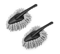 JNNJ 2 Pièces Brosse à Cire pour Voiture, Brosse De Détail en Microfibre Douce Outil D'essuyer Poussière, Brosse Dépoussiérante Portative pour La Voiture, Brosses pour Vélo, Bateaux(Gris)