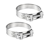 JNNJ 2 Pièces Colliers De Serrage Pour échappement De Moto, Colliers De Serrage En Acier Inoxydable 304 Moto, Pince D'échappement 44-47mm Surface Extérieure Lisse Argentée, Pour Construction Camions