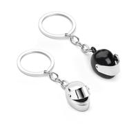 JNNJ 2 Pièces Porte-Clés Casque De Moto, Créatif Porte-Clés Mini Casque 3D, Métal Modèle De Casque Porte-Clés Breloque, Accessoires Décoration Clés De Voiture Pour Les Motards, Les Conducteurs