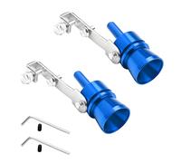 JNNJ 2 Pièces Sifflet D'échappement Pour Voiture, Sifflet Turbo Pour Tuyau D'échappement De Voiture En Alliage D'aluminium, Silencieux D'échappement Turbo Pour Tous Les Modèles Véhicules（Bleu）