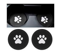 JNNJ 2 Pièces sous-Verres D'insertion De Coupe De Voiture, Silicone Antidérapants Porte-Gobelet pour Voiture, Porte-Gobelet Motif De Griffe, Accessoires Décoration Intérieure Voiture(Noir)