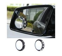JNNJ 2Pcs Crystal Miroir D'angle Mort, Rétroviseur Angle pour Côté Voiture avec Strass, Miroir Rond 360° Ajustable HD pour La Vue Arrière de La Voiture, Grand Angle Mort Miroir Universel(Noir)