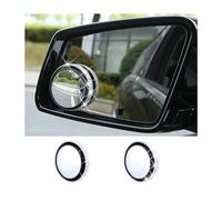 JNNJ 2Pcs Crystal Miroir D'angle Mort, Rétroviseur Angle pour Côté Voiture avec Strass, Miroir Rond 360° Ajustable HD pour La Vue Arrière de La Voiture, Grand Angle Mort Miroir Universel(Blanc)
