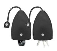 JNNJ 2Pcs Étui en Cuir pour Clé Voiture, Couverture en Cuir PU Porte-Clés Protection, Housse Protection pour Clé Auto, Accessoires pour L'automobile, pour Homme et Femme(Noir)