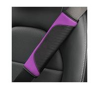 JNNJ 2Pcs Protège-Ceinture Auto Universel Cuir Carbone, Violet | Confort Des Épaules, Fixation Velcro, Réduit La Pression, Usage Polyvalent, Accessoires Automobiles