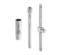 JNNJ 3 Pièces ougie Universelle, Douille De Bougie à Paroi Fine avec Joint Universel Et Ajustable T-Wrench Drive Torque, Jeu De Douilles pour Bougies D'allumage, pour La Plupart des Véhicules