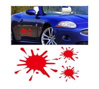 JNNJ 3pcs Autocollants De Voiture, Autocollant Voiture 15 X 10 cm Lot de Stickers Réfléchissante Décoratifs, Autocollants Voiture Exterieur Universels pour Automobiles Camion Moto SUV(Rouge)