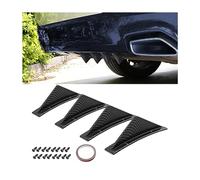 JNNJ 4 Pcs Diffuseur De Spoiler De Pare-Chocs Arrière, Aileron De Pare-Chocs Arrière avec Vis, Pare-Chocs Requin Becquet Arrière, Anti-Usure Châssis Décoration Aileron Voiture(Fibre Carbone/Courbe)