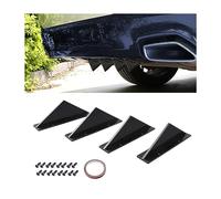 JNNJ 4 Pcs Diffuseur De Spoiler De Pare-Chocs Arrière, Aileron De Pare-Chocs Arrière avec Vis, Pare-Chocs Requin Becquet Arrière, Anti-Usure Châssis Décoration Aileron Voiture(Noir/Plat)
