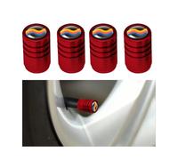 JNNJ 4 Pièces Capuchon Tige Valve Roue Voiture, Capuchon Valve Pneu en Alliage D'aluminium, Capuchons en Alliage D'aluminium Pneus De Voiture, Cache-Tige Valve Étanche Et Anti-Poussière(Rouge)