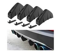 JNNJ 4 Pièces Diffuseur De Spoiler De Pare-Chocs Arrière, Aileron De Pare-Chocs Arrière Voiture, Pare-Chocs Requin Becquet Arrière, Universel Anti-Usure Châssis Décoration Aileron Voiture(Noir)