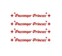 JNNJ 4 Pièces Rétroviseur Autocollant Autocollant Princesse Passager, Autocollants Alphabet Voiture, Mignon Drôle Lettrage Autocollant Véhicule, Autocollant Créatif pour Automobile(Rouge)