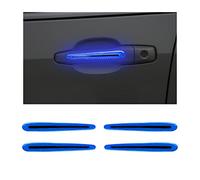 JNNJ 4PCS Autocollants Réfléchissants Protection de Poignée de Porte de Voiture, Bandes Anti-Rayures 3D pour Poignées de Porte de Voiture, Autocollants D'avertissement pour Poignée(Bleu)