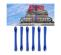 JNNJ 6 Pièces Sangles D'arrimage Souples, Sangles D'arrimage pour Moto Boucles D'arrimage Souples, Boucles Loop Tie Down Strap Souples à Cliquet, pour Le Remorquage en Toute Sécurité Motos(Bleu)