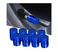 JNNJ 8 Pièces Bouchons De Valve De Pneu, Bouchons Tige De Valve Pneu en Aluminium avec Joint, Bouchons Valve Pneu, Chapeaux Anti-Poussière Voiture pour Voiture, Bicyclette, Camions(Bleu)