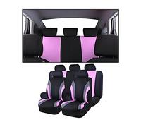 JNNJ 9 Pièces Set Complet Housses De Siège Voiture, Siège Auto Respirant Antidérapant, Siège Accessoire Interieur Universelle Housses De Sièges pour La Plupart des Voitures, Camionnettes(Rose)