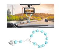 JNNJ Accessoires Suspension Rétroviseur Voiture, Chapelet Pour Rétroviseur Suspendu De Voiture Pendentif Rétroviseur, Accessoires Suspension Voiture Décors D'intérieur Pour Femmes(Bleu+Argent)