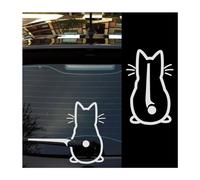 JNNJ Autocollant pour Essuie-Glace de Chat, Autocollant de Chaton Amusant pour Essuie-Glace, Décalcomanies Mignon 3D pour Pare-Brise Arrière, Autocollants de Voiture pour Ordinateur Mur(Blanc)