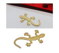 JNNJ Autocollants Voiture, Gecko Décoration Véhicule, 3D Autocollants Personnalisés en Trois, Décalcomanie Lézard Mignon, pour Camions, Ordinateur Portable, Mur, Fenêtre, Pare-Chocs(Or)