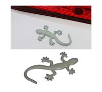 JNNJ Autocollants Voiture, Gecko Décoration Véhicule, 3D Autocollants Personnalisés en Trois, Décalcomanie Lézard Mignon, pour Camions, Ordinateur Portable, Mur, Fenêtre, Pare-Chocs(Argent)