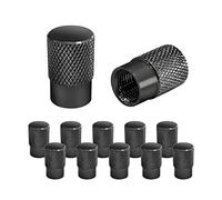JNNJ Bouchons de Pneu, 12 pièces Bouchons Valve Pneu, Aluminium Alloy Capuchon Antipoussière de Roue, Universel pour Voitures, Résistant à la Corrosion, Capuchon de Valve Moto(Noir)