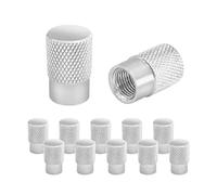 JNNJ Bouchons de Pneu, 12 pièces Bouchons Valve Pneu, Aluminium Alloy Capuchon Antipoussière de Roue, Universel pour Voitures, Résistant à la Corrosion, Capuchon de Valve Moto(Argent)