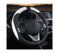 JNNJ Couvre Volant Voiture, Housse Antidérapante Microfibre Cuir, Respirant, Accessoires D'intérieur Protecteurs pour Femmes Et Hommes (Noir/Blanc)