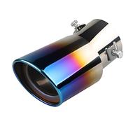 JNNJ Enjoliveur D'échappement, Embout Tuyau De Sortie Pot D'échappement, Voiture Acier Inoxydable Embout Echappement Silencieux Sortie D'échappement, Pour Modification Véhicule （Curvado-Bleu）