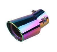 JNNJ Enjoliveur D'échappement, Embout Tuyau De Sortie Pot D'échappement, Voiture Acier Inoxydable Embout Echappement Silencieux Sortie D'échappement, Pour Modification Véhicule （Curvado-Multicolore）