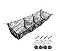 JNNJ Filet de Rangement Automobile 3 Poches, Filets de Coffre en Maille Noire de Voiture, Organisateur de Rangement pour L'intérieur de La Véhicule, Universel pour Les Caravanes et Les Camping-Cars