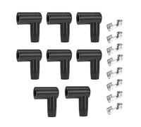 JNNJ Lot de 16 manchettes de bougie d'allumage en caoutchouc - Répartiteur 90° - Câble d'allumage - HEI - Cosse de câble 6-10 mm
