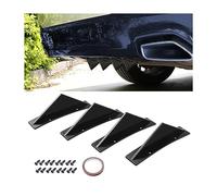 JNNJ Lot de 4 diffuseurs de pare-chocs arrière de voiture - Aileron de requin - Diffuseur anti-choc - Châssis (noir/courbe)