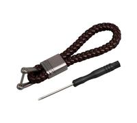 JNNJ Porte-Clés De Voiture, Porte Clef Tressé Pour Clés De Voiture, Clé Universelle Avec Boucle Anti Perte, Multicolore Cuir Porte-Clés De Voiture Accessoires(Faux pistolet/Marron foncé)