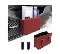 JNNJ Poubelle De Voiture Pliable Etanche, Cuir PU, Suspendue, Multifonctionnelle, Bourgogne