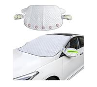 JNNJ Protection Pare Brise Hiver, Couverture Pare-Brise Voiture, Bâche Pare Brise Protection Magnétique Couverture, Universelle Couverture Pare Brise pour Anti Givre, Neige, Glace, UV(148x116cm)