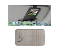 JNNJ Sac De Rangement Multifonctionnel Voiture pour Les Lunettes De Soleil Cartes Bancaires Papiers Stylo Plume, Organiseur Pare-Soleil Voiture, Porte-Carte Organiseur Pare-Soleil Réglable(Gris)