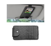JNNJ Sac De Rangement Multifonctionnel Voiture pour Les Lunettes De Soleil Cartes Bancaires Papiers Stylo Plume, Organiseur Pare-Soleil Voiture, Porte-Carte Organiseur Pare-Soleil Réglable(Noir)