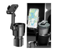 JNNJ Support De Téléphone 2 en 1 Multifonction Porte Gobelet De Voiture avec Téléphone Montage, Base Réglable 360° Rotatif Universel