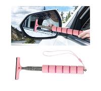 JNNJ Universel Essuie-Glace De Miroir Pour Rétroviseur Voiture Fenêtre De Douche Rétractable Portable, Essuie-Glace De Rétroviseur Rétractable Avec Tête De Brosse Couches, pour Voiture(Rose)
