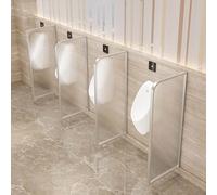 JNPGVTCD Cloison de séparation Murale pour Hommes, cloison de séparation en Verre trempé pour Toilettes et salles de Bain, cloison en Acier Inoxydable pour Toilettes et Bars Public