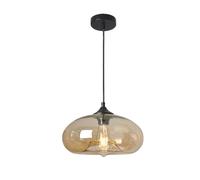 JNPGVTCD Lampe Industrielle en Verre coloré pour îlot de Cuisine, Style Ferme, Style Vintage, Style rétro, Suspension (Ambre)
