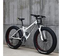 JNPGVTCD VTT 26 Pouces, VTT de Trail pour Adulte, pneus Larges, 7/21/24/27/30 Vitesses, VTT Semi-Rigide en Acier à Haute teneur en Carbone avec Suspension Avant et Selle réglable.