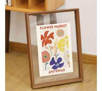 JNTFNE Cadre Flottant, Cadre pour Carte Postale, Cadre Photo en Bois, Cadre en Bois A4, Cadre Presse-Fleurs, Cadre Photo Double Verre, Double Face, léger, pour décoration Murale de Bureau