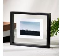 JNTFNE Cadre photo flottant double face A4 pour portrait et presse à fleurs, multicolore, plusieurs tailles (noir, carré de 17,3 x 17,3 cm)