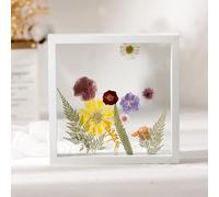 JNTFNE Cadre photo flottant double face A4 pour portrait et presse à fleurs, multicolore, plusieurs tailles (blanc, 12,7 cm [7,7 x 12,8 cm])