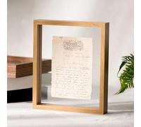JNTFNE Cadre photo flottant double face A4 pour portrait et presse à fleurs Multicolore Plusieurs tailles (couleur bois, 25,4 cm [19,4 x 23,7 cm])